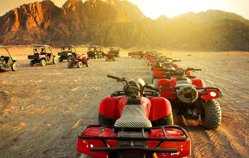 Quad Bike during Sunset or Sunrise